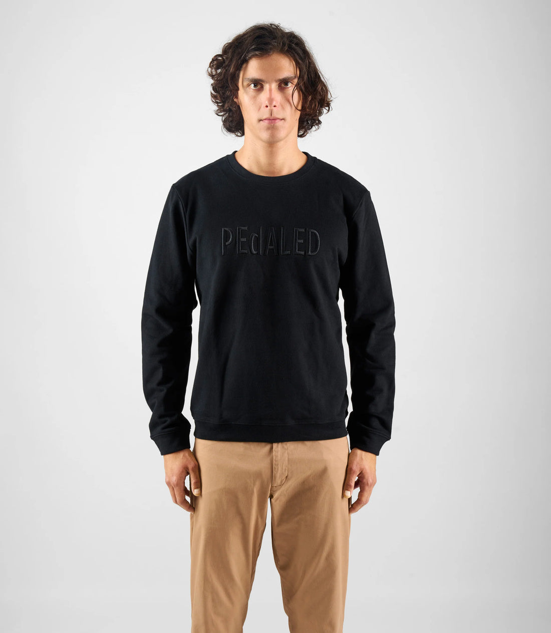 Pedaled Logo Sweatshirt Unisex Pullover Black