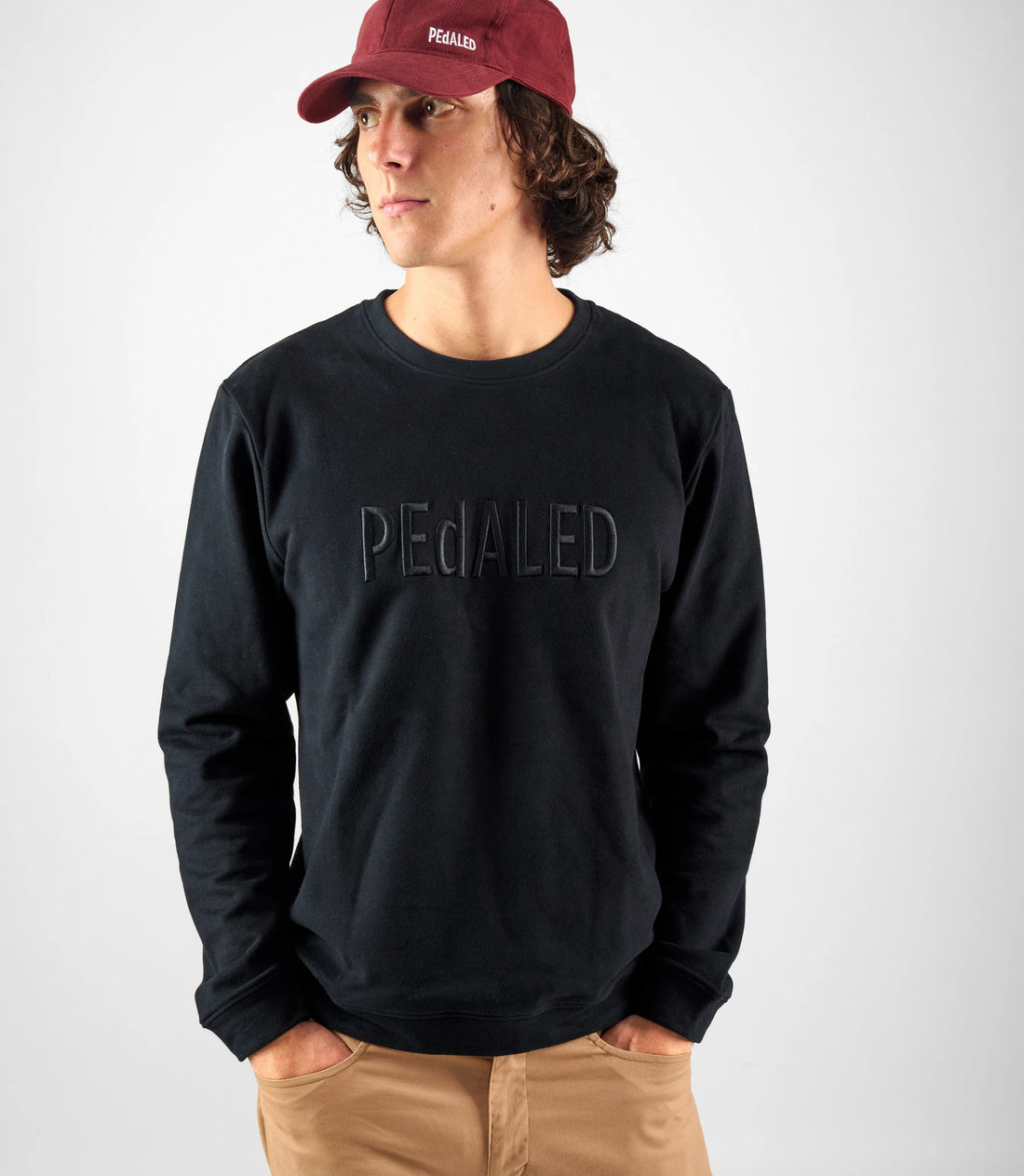 Pedaled Logo Sweatshirt Unisex Pullover Black