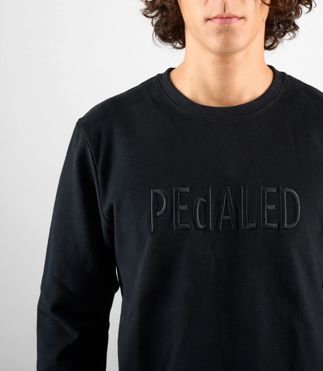 Pedaled Logo Sweatshirt Unisex Pullover Black