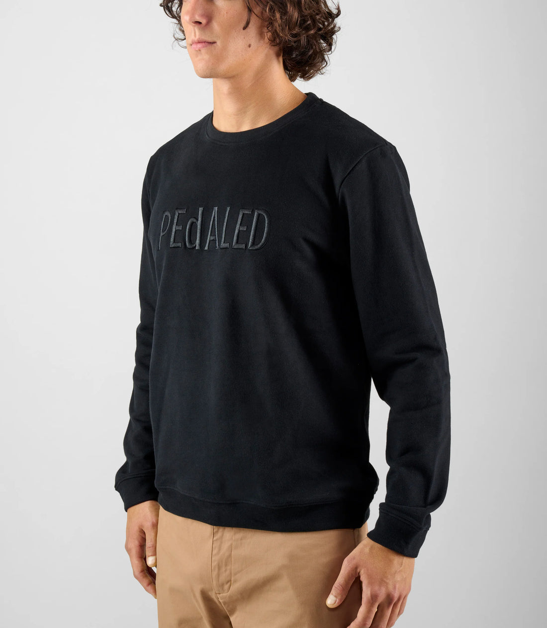 Pedaled Logo Sweatshirt Unisex Pullover Black