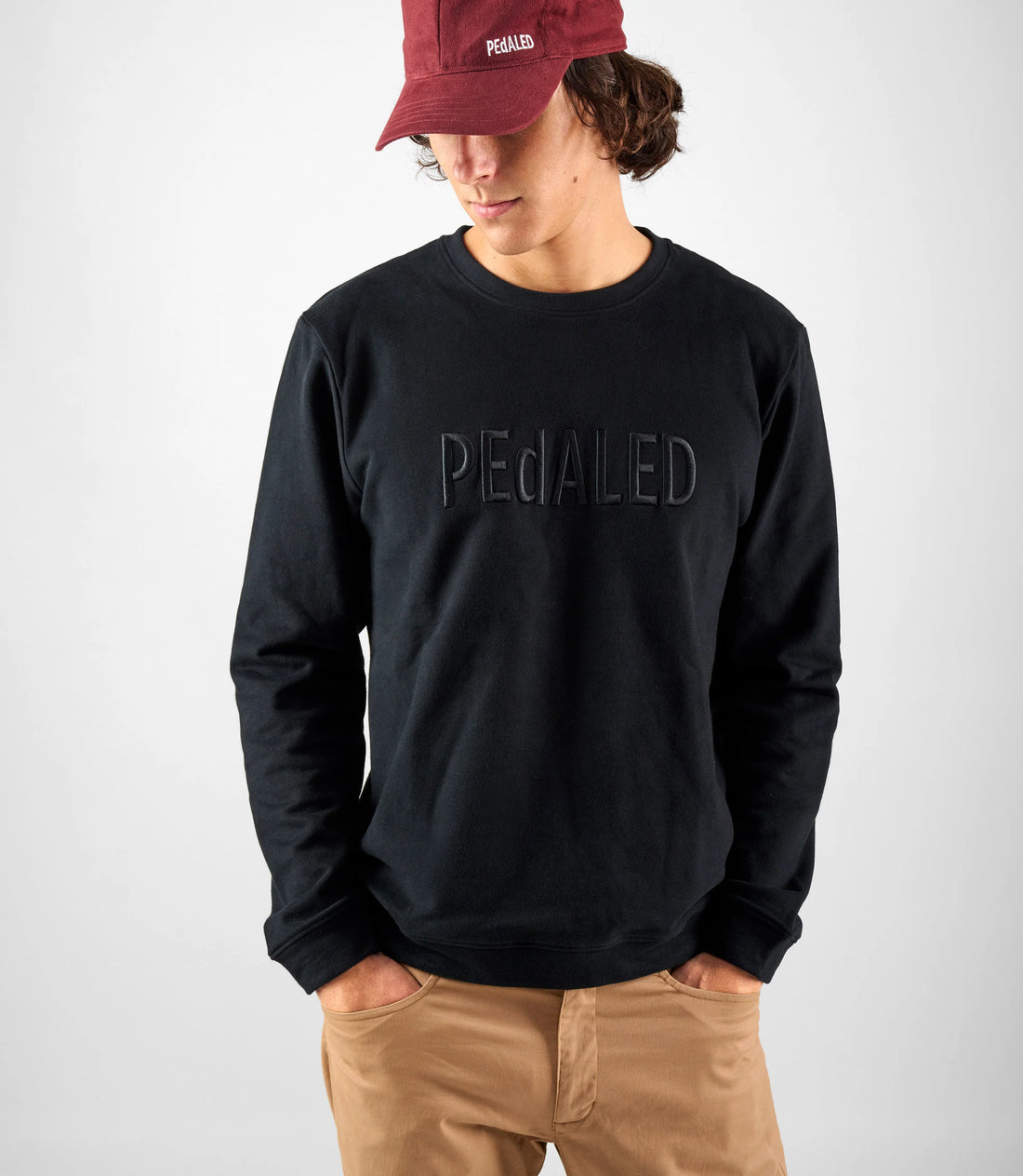 Pedaled Logo Sweatshirt Unisex Pullover Black