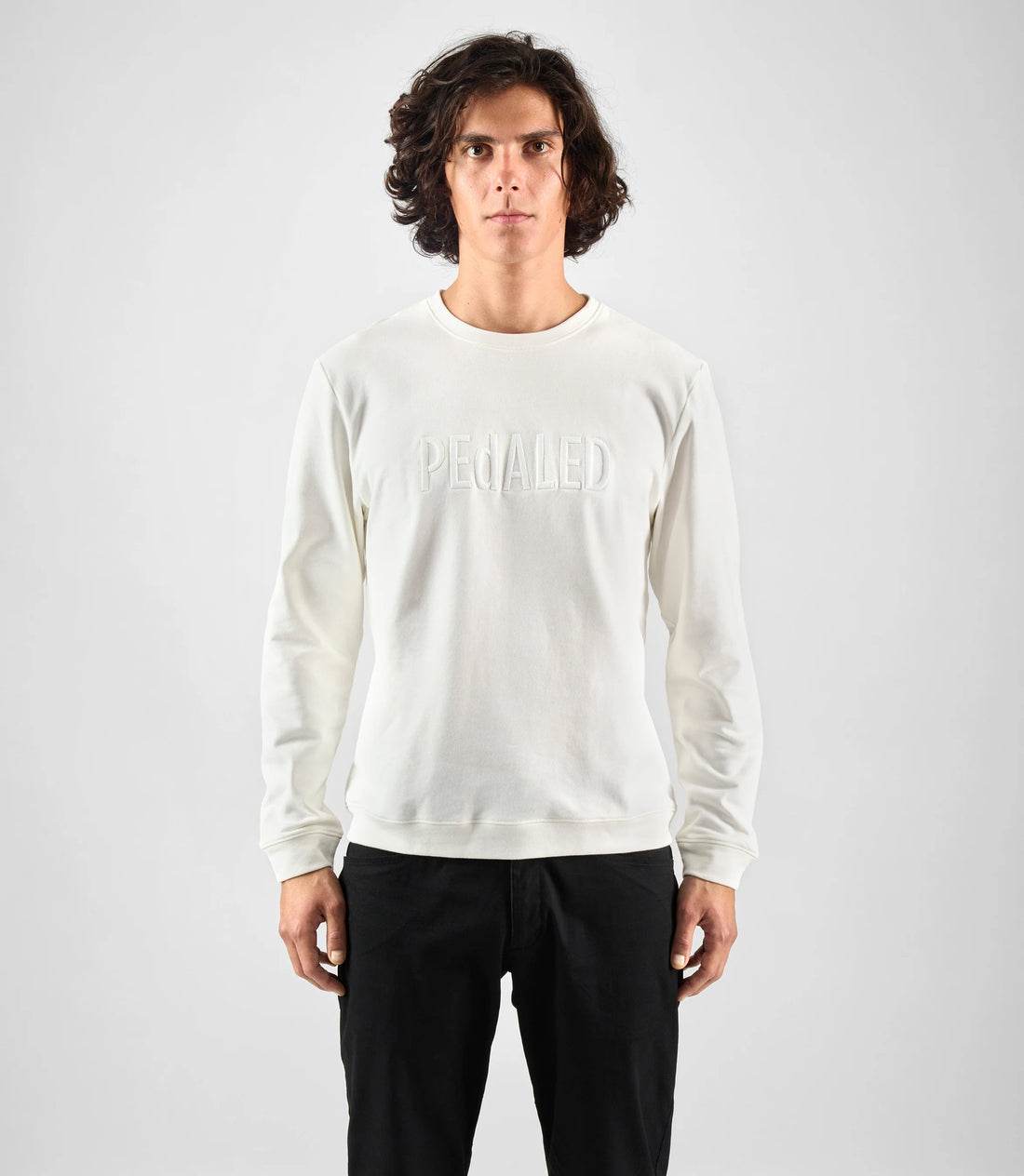 Pedaled Logo Sweatshirt Unisex Pullover Off White
