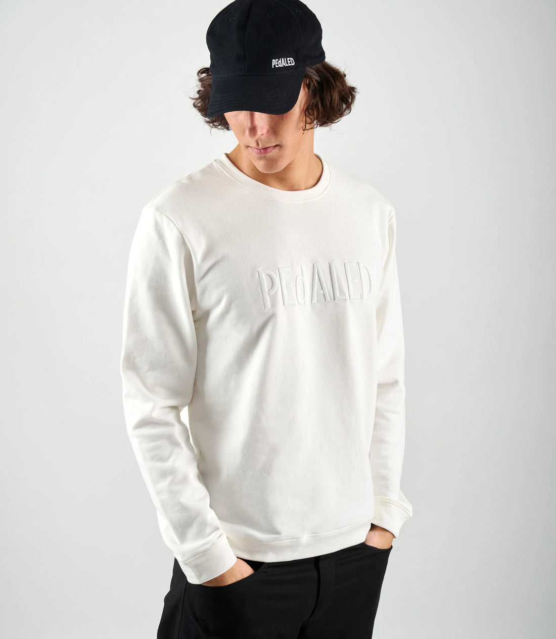 Pedaled Logo Sweatshirt Unisex Pullover Off White