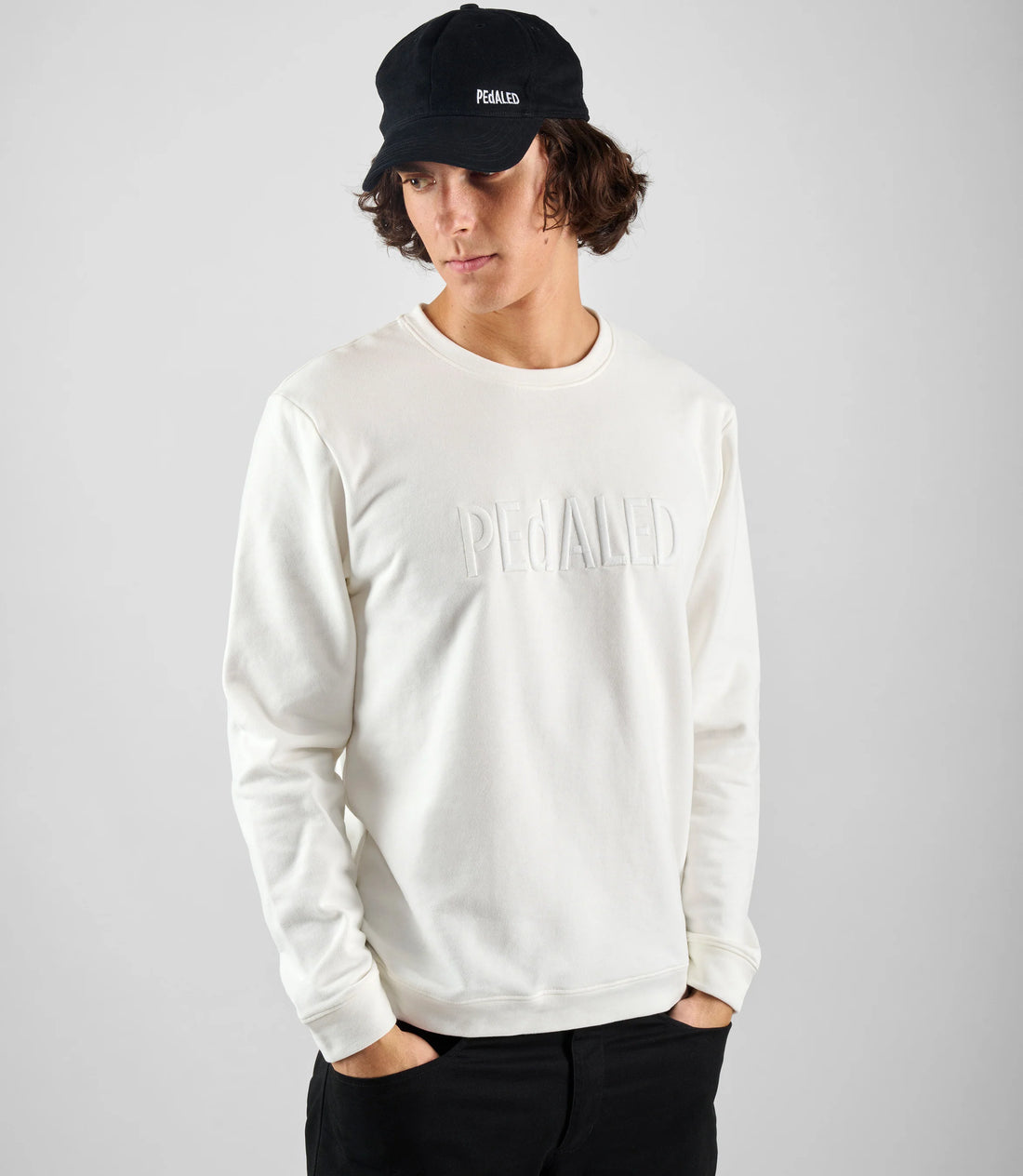 Pedaled Logo Sweatshirt Unisex Pullover Off White