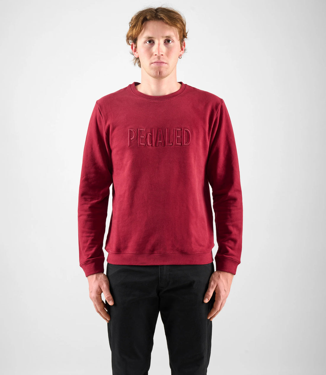 Pedaled Logo Sweatshirt Unisex Pullover Burgundy