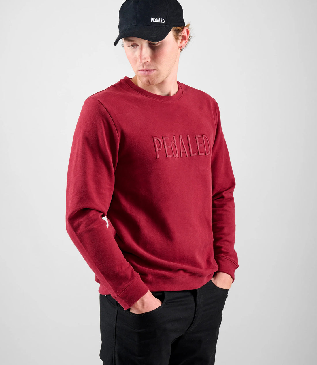 Pedaled Logo Sweatshirt Unisex Pullover Burgundy