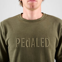 Pedaled Logo Sweatshirt Unisex Pullover Olive Green