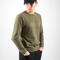 Pedaled Logo Sweatshirt Unisex Pullover Olive Green