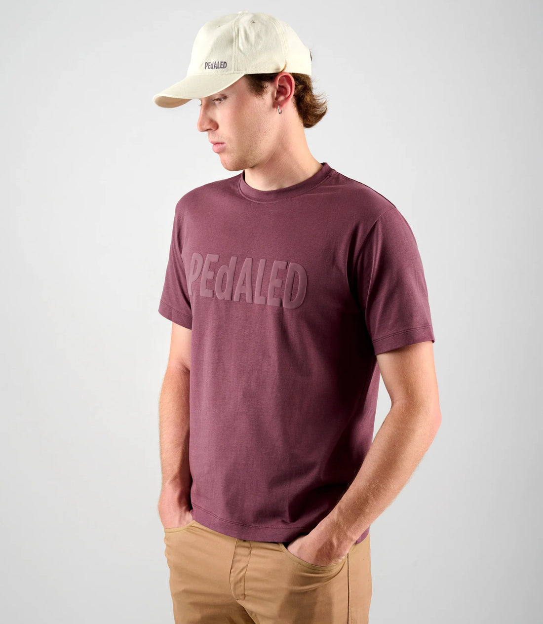 Pedaled Logo T-Shirt Unisex Shirt Burgundy