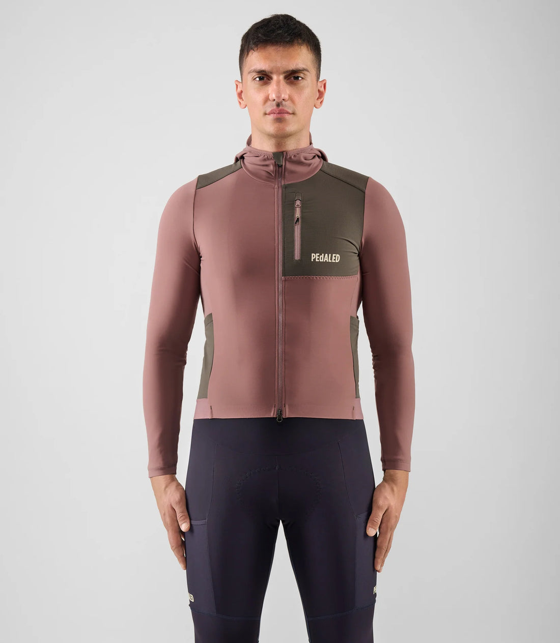 Pedaled Odyssey Hooded Long Sleeve Jersey Radtrikot langarm Dark Rose