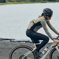 Café du Cycliste Marguerite Women's Long Sleeve Merino Cycling Jersey Radtrikot Cream