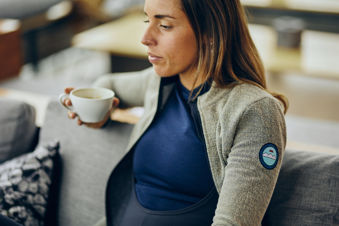 Café du Cycliste Marguerite Women's Long Sleeve Merino Cycling Jersey Radtrikot Cream