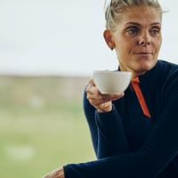 Café du Cycliste Marguerite Women's Long Sleeve Merino Cycling Jersey Radtrikot Navy