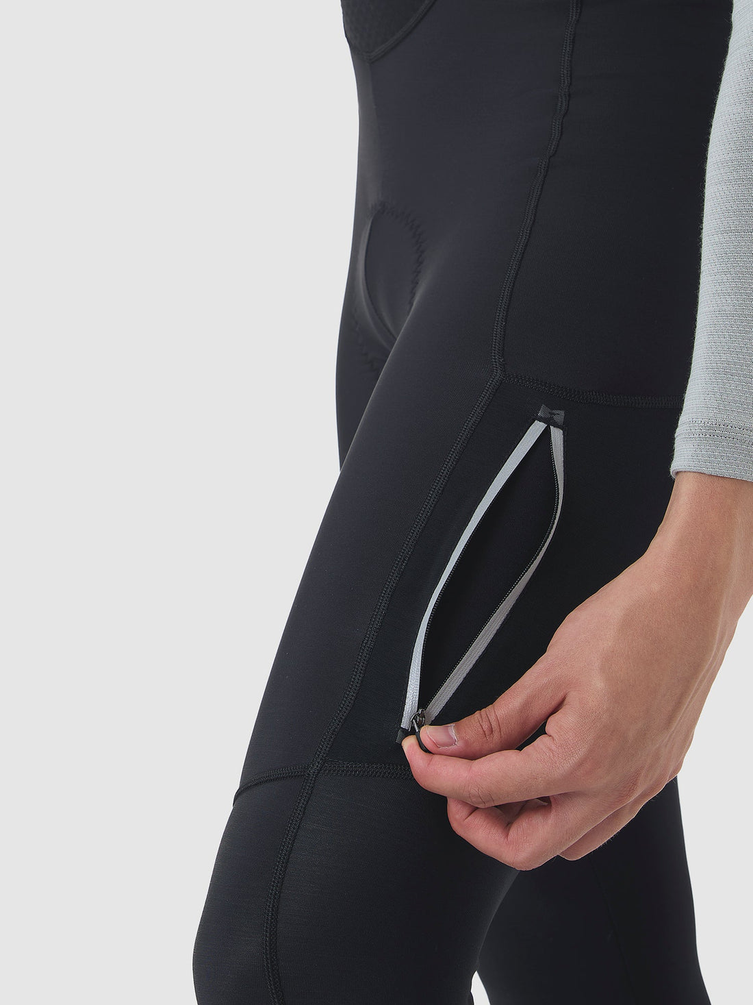 Café du Cycliste Rosie Cargo Men's Brushed Tights Thermo Radhose Black