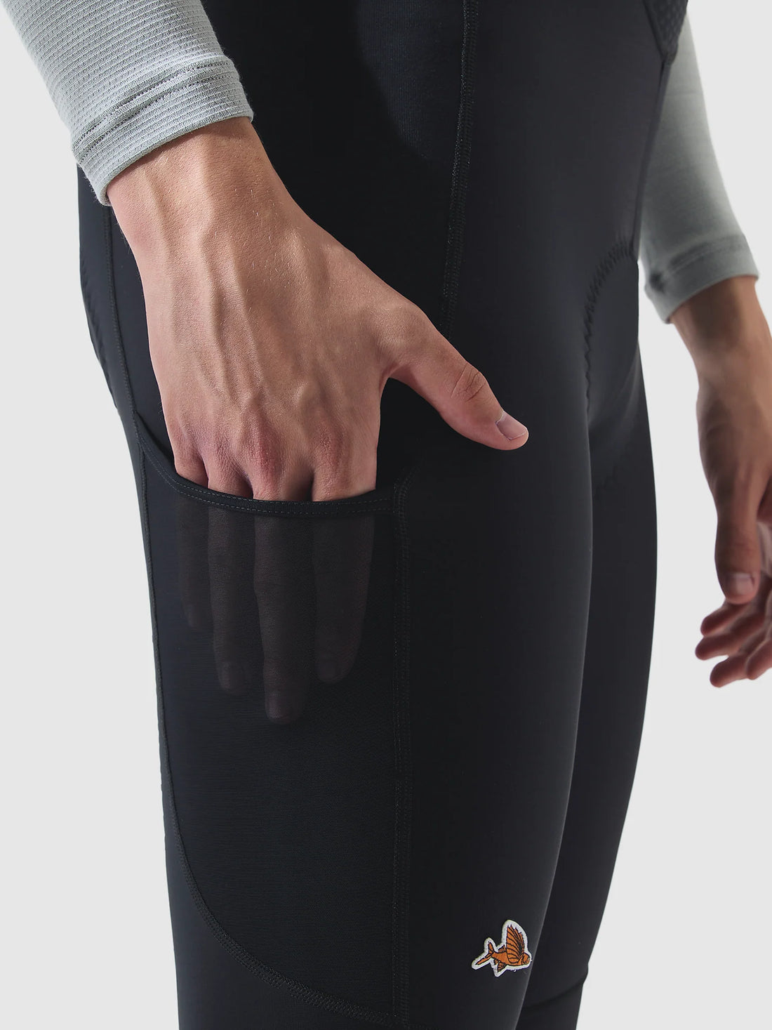 Café du Cycliste Rosie Cargo Men's Brushed Tights Thermo Radhose Black