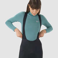 Café du Cycliste Carmen Women's Merino Base Layer Radunterhemd langarm Deep Water