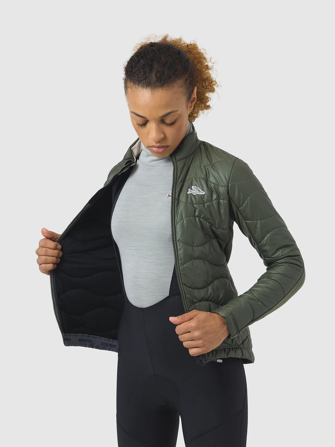 Café du Cycliste Carmen Women's Merino Base Layer Radunterhemd langarm Mountain Fog