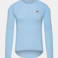 Café du Cycliste Coline Men's Three Season Base Layer Radunterhemd langarm Ice Blue