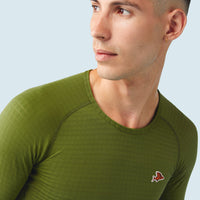 Café du Cycliste Coline Men's Three Season Base Layer Radunterhemd langarm Leaf Green