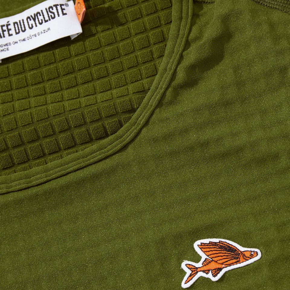 Café du Cycliste Coline Men's Three Season Base Layer Radunterhemd langarm Leaf Green
