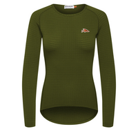 Café du Cycliste Coline Women's Three Season Base Layer Radunterhemd langarm Leaf Green