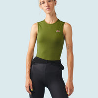 Café du Cycliste Coline Women's Three Season Base Layer Radunterhemd ärmellos Leaf Green