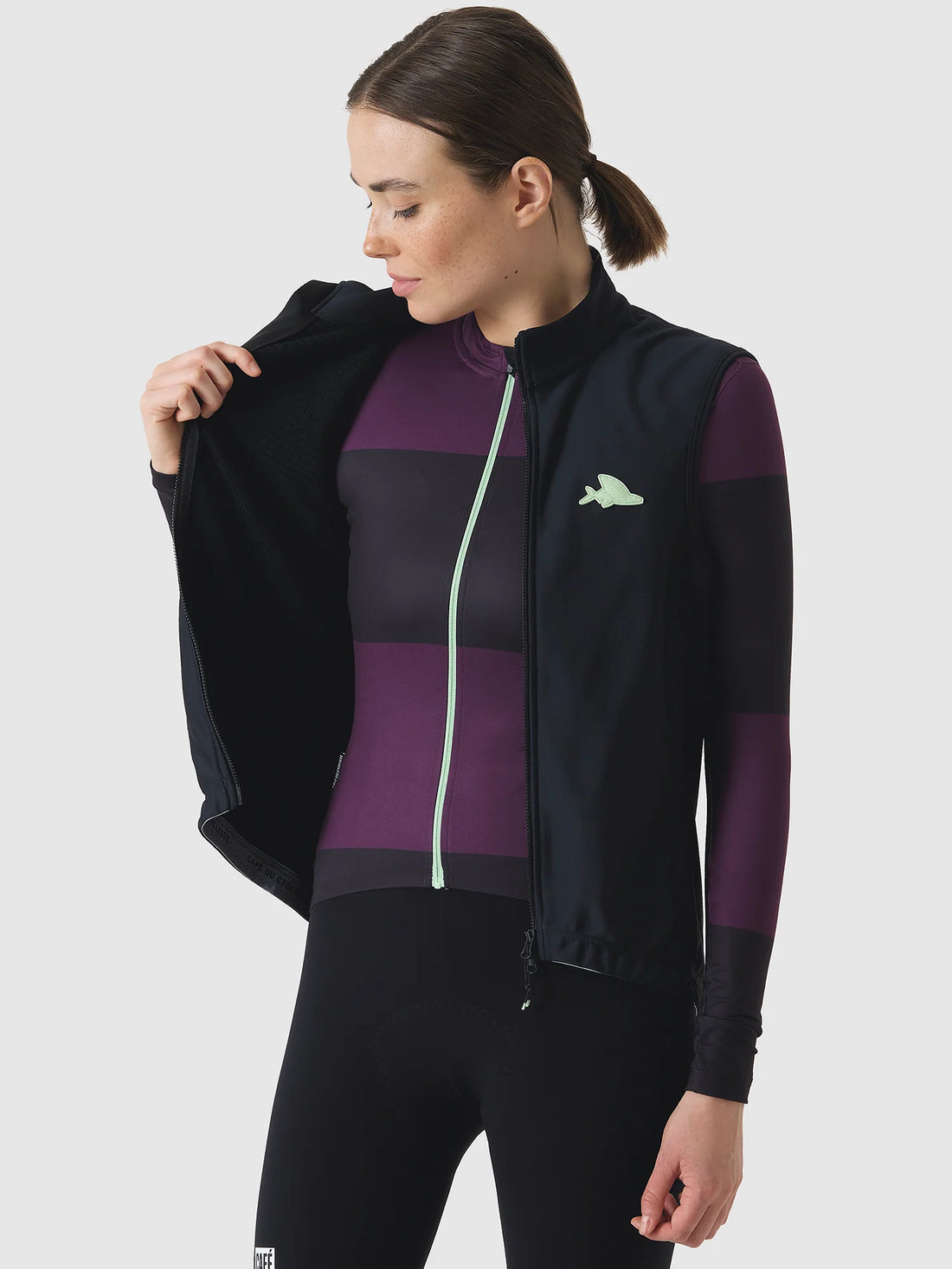 Café du Cycliste Sibille Women's Thermal Gilet Thermo Windweste Black