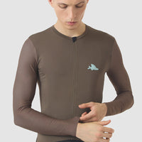 Café du Cycliste Andrea Men's Superlight Long Sleeve Cycling Jersey Radtrikot langarm Carob