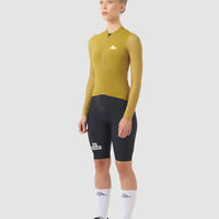 Café du Cycliste Andrea Women's Superlight Long Sleeve Cycling Jersey Radtrikot langarm Golden Olive