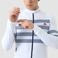 Café du Cycliste Charlie Men's Brushed Long Sleeve Jersey Radtrikot langarm Marinière