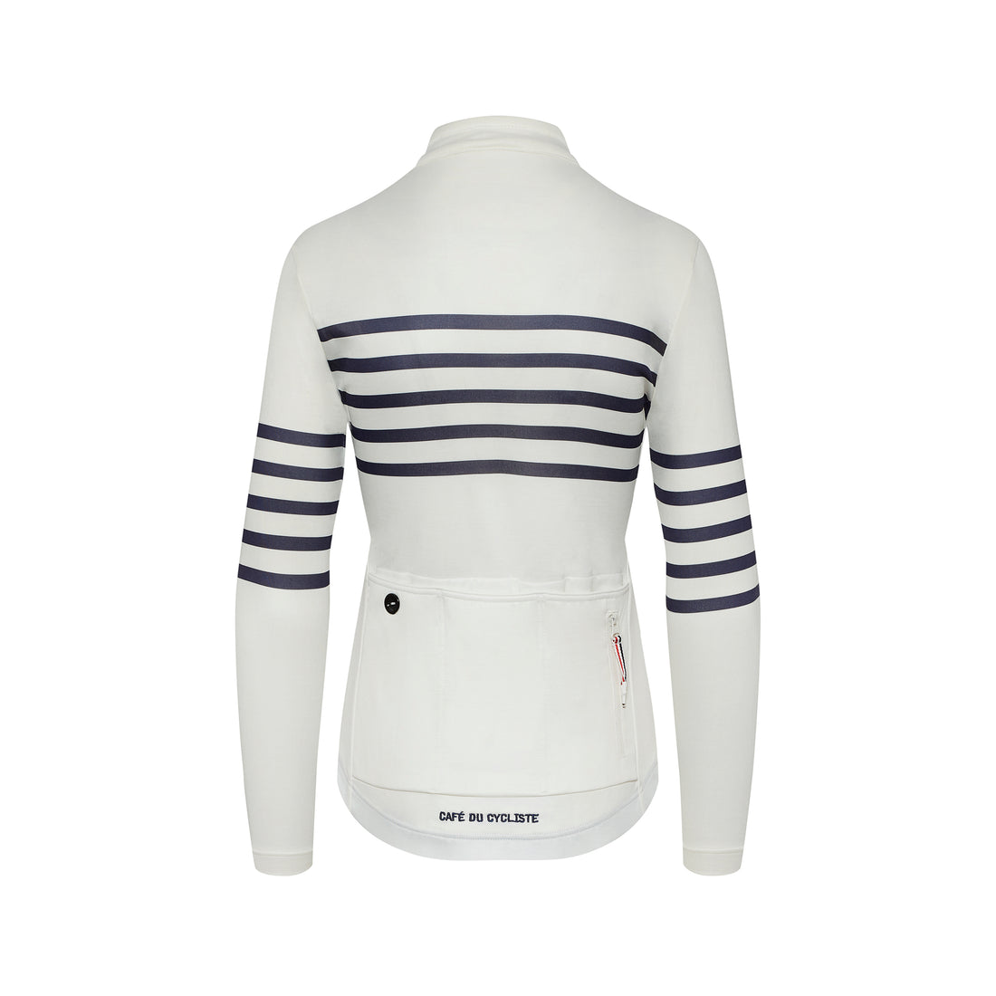 Café du Cycliste Claudette Women's Long Sleeve Merino Cycling Jersey Radtrikot White