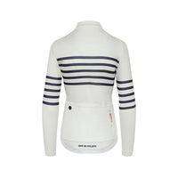 Café du Cycliste Claudette Women's Long Sleeve Merino Cycling Jersey Radtrikot White
