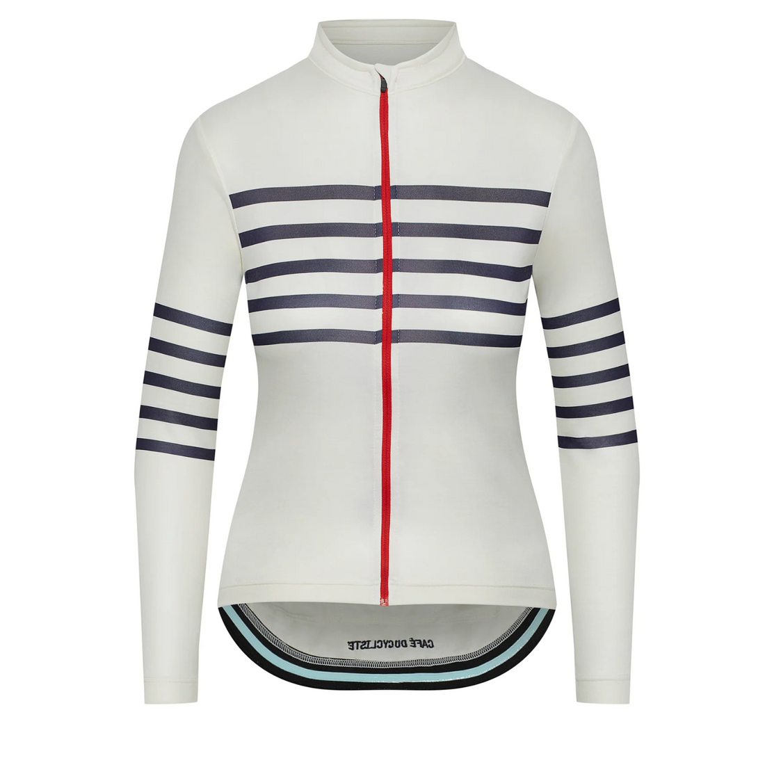 Café du Cycliste Claudette Women's Long Sleeve Merino Cycling Jersey Radtrikot White