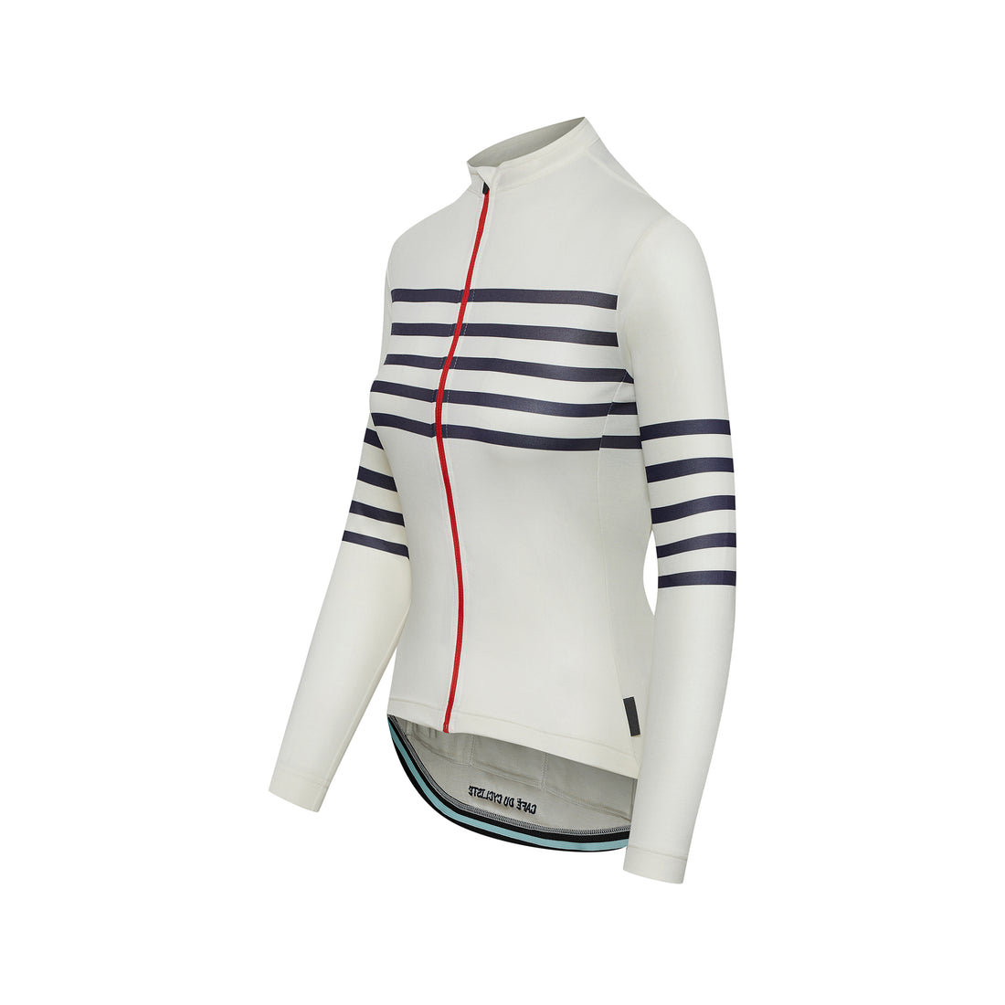 Café du Cycliste Claudette Women's Long Sleeve Merino Cycling Jersey Radtrikot White