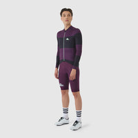Café du Cycliste Costance Men's Long Sleeve Cycling Jersey Radtrikot Black/Quetsche