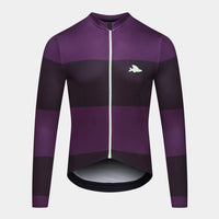 Café du Cycliste Costance Men's Long Sleeve Cycling Jersey Radtrikot Black/Quetsche