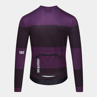 Café du Cycliste Costance Men's Long Sleeve Cycling Jersey Radtrikot Black/Quetsche