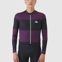 Café du Cycliste Costance Men's Long Sleeve Cycling Jersey Radtrikot Black/Quetsche