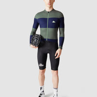 Café du Cycliste Costance Men's Long Sleeve Cycling Jersey Radtrikot Navy/Scots Pine