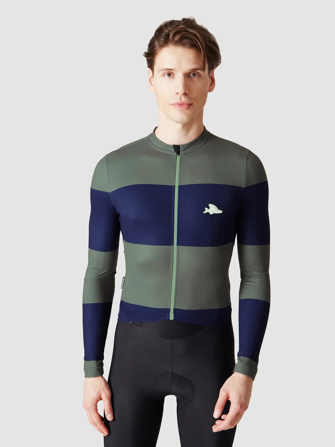 Café du Cycliste Costance Men's Long Sleeve Cycling Jersey Radtrikot Navy/Scots Pine