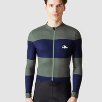 Café du Cycliste Costance Men's Long Sleeve Cycling Jersey Radtrikot Navy/Scots Pine