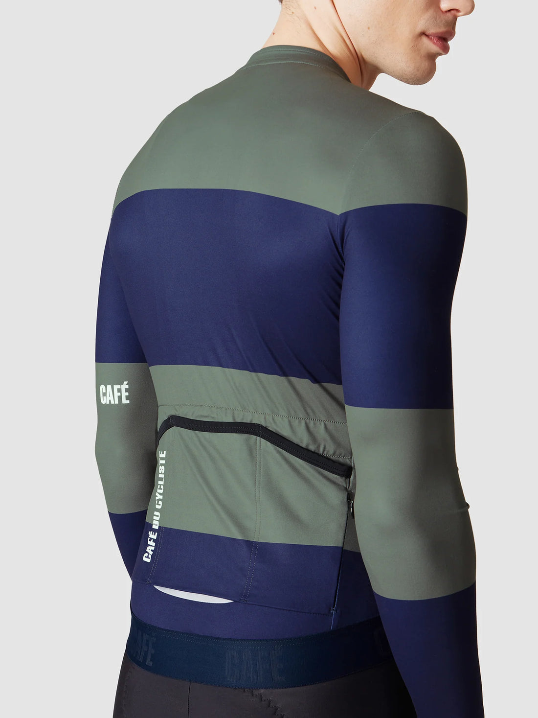 Café du Cycliste Costance Men's Long Sleeve Cycling Jersey Radtrikot Navy/Scots Pine