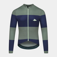 Café du Cycliste Costance Men's Long Sleeve Cycling Jersey Radtrikot Navy/Scots Pine