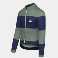Café du Cycliste Costance Men's Long Sleeve Cycling Jersey Radtrikot Navy/Scots Pine