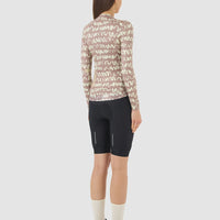 Café du Cycliste Constance Women's Midweight Jersey Radtrikot langarm Oyster Grey / Naples Yellow