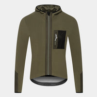 Café du Cycliste Ingrid Men's Microfleece Cycling Jersey Long Sleeve Radtrikot langarm Moss Green