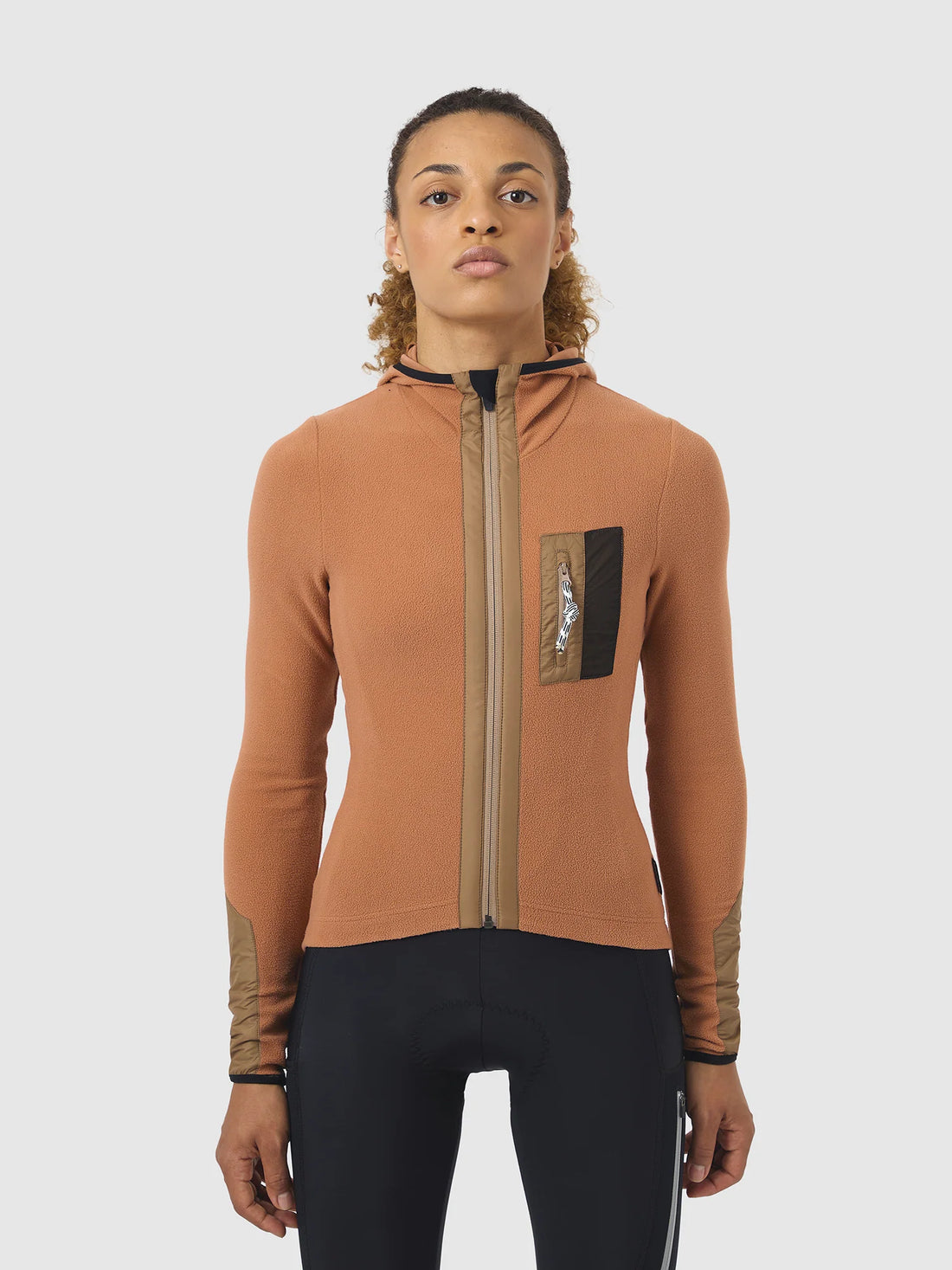 Café du Cycliste Ingrid Women's Microfleece Jersey Radtrikot langarm Cashew