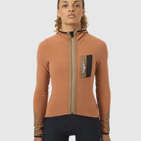 Café du Cycliste Ingrid Women's Microfleece Jersey Radtrikot langarm Cashew