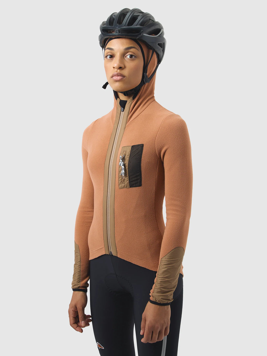 Café du Cycliste Ingrid Women's Microfleece Jersey Radtrikot langarm Cashew