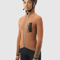 Café du Cycliste Ingrid Women's Microfleece Jersey Radtrikot langarm Cashew